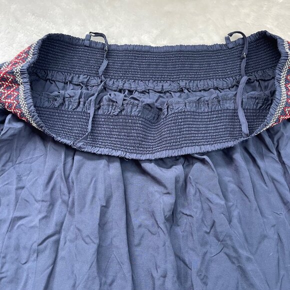 Cupshe Women's Smocked Lace Open-Shoulder Beach Dress Size XL Blue 100% Viscose - Picture 11 of 13